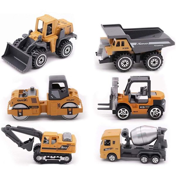 Diecast Modelo Coches 6 Unids Aleación Construcción Ingeniería Vehículo Juguetes Excavadora Transporte Pesado Camión Mezclador Set Dro Drop Entrega Regalos Dhqa9