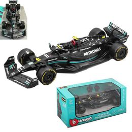 Modelo de Diecast Cars Bburago 1 43 2023 Mercedes F1 W14 #44 #63 ALEAY CAR LUXURY Casting Model Collection Toy Collection First Order EquationL2405