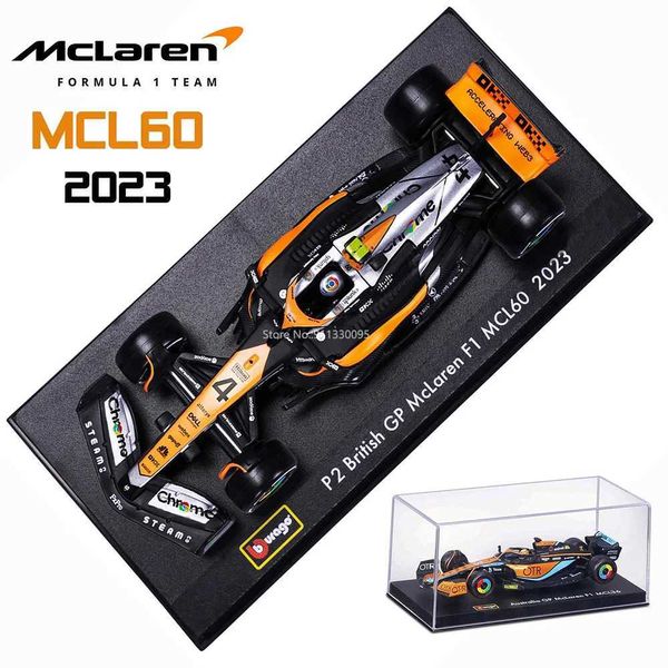 Diecast Model Cars Bburago 1 43 MCL60 2023 4xw Lando Norris P2 UK GP McLaren F1 # 81 Oscar Piastry Car Die Casting Car Model Racing Carl2405