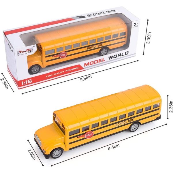 Modelo fundido a presión Coches Vehículos Vehículos Juguetes Autobús escolar 8,5 pulgadas Die Cast Pl Back Metal amarillo Juego con sonidos y regalos de entrega de caída de luz Dhrkg