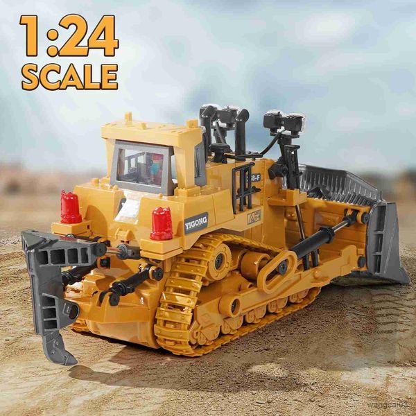 Diecast Model Cars Niños 2.4G Control remoto Excavadora Modelo Coche Juguetes Camión volquete Bulldozer Ingeniería Vehículo Regalos de cumpleaños R230807