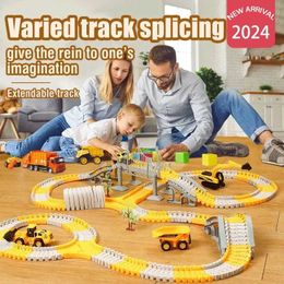 Diecast Model Cars Childrens Electric Track Toy Car Engineering Mini Car Set Childrens Puzzle Boy Toy Track Train Train DIY TOT TOY