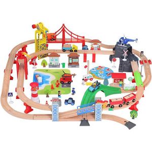 Diecast modelauto's Coastal Town Traffic Rail Set Childrens Puzzle Train Train Track Set is compatibel met houten sporen en PD32 Y24052003FZ PD32 Y24052003FZ