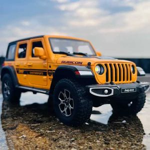 Diecast Model Cars Diecast 1 24 Alloy Model Car Miniatura Jeep Wrangler Rubicon para niños Regalos de colección Vehículo de metal Off-Road Boys Hot Toys