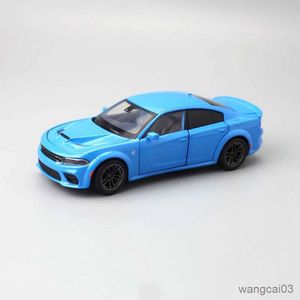 Diecast Model Cars Diecast Toy Model 32 Scale Dodge Hellcat Charger SRT Car Sound Light Doors Openable Educational Collection Gift R230807