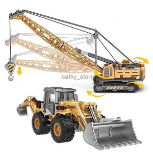 Diecast modelauto's Minitractor Graafmachine Kraan Bulldozer Speelgoedjongen Auto Voertuig Speelgoedmodellen Kipper Legering + Kunststof Onderwijs GroothandelL231114