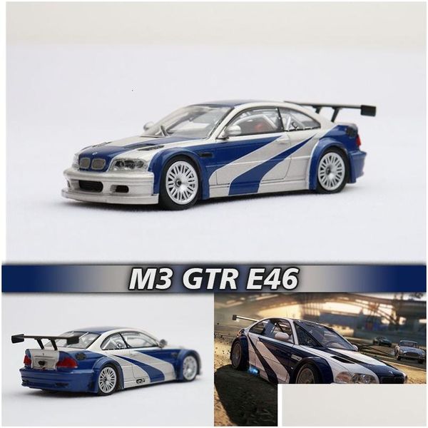 Diecast Model Cars GP en stock 1/64 M3 GTR E Juego Protagonista Aleación Ama Car Collection Miniatura Carros Toys 230821 Drop Entrega Regalo OTU4L