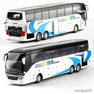 Coches en miniatura fundidos a presión de alta calidad 32, modelo de autobús extraíble de aleación de alta imitación, autobús turístico doble, vehículo de juguete flash R230807