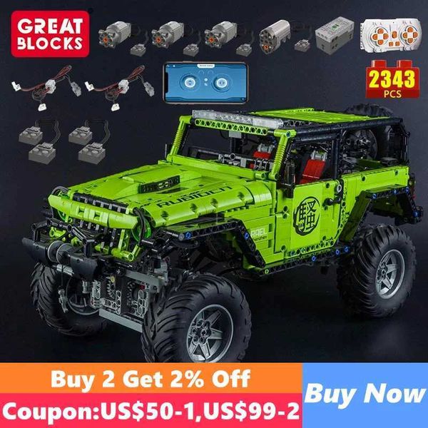 Diecast Model Cars J902 Tecnología Automotive Motor Application Control remoto Bloque de construcción Moc Kit de ladrillo SUV Toy Childrens Educación de regalo J240417