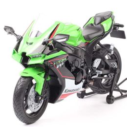 Diecast Model Cars Kids Welly 112 Schalen 2021 Kawasaki Ninja ZX10R Motorfiets Model Motor Diecast Metalen Speelgoed Fiets Voertuig Hobby Gift Groen x0731