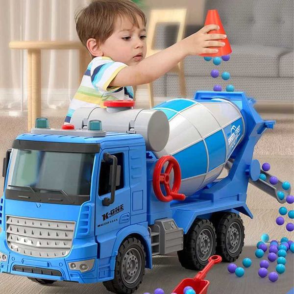 MODÈLE DICAST CARS à grande échelle Mélangeur d'ingénierie Modèle Inertia Transport Transport Concrete Cement Truck Light Music Childrens Toy Cadeaux S545210