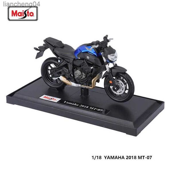 Modèles de voitures moulés sous pression Maisto 1 18 yamaha MT-07 2018 véritable moto modèle statique moulé sous pression voiture à collectionner cadeau jouet juguetes jouet voiture