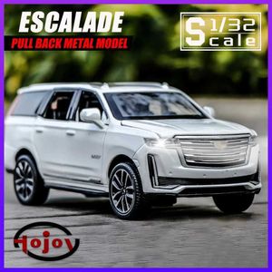 Diecast modelauto's metalen auto speelgoedschaal 1/32 Escalade SUV Die Cast Alloy Car Model Gift Boys and Childrens Toys Off Road Vehicle Sound and Light T240524