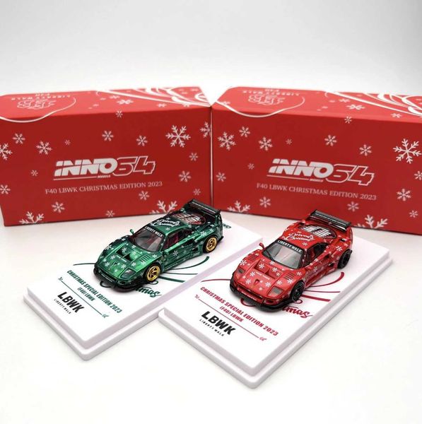 Modèles Diecast Cars ** Chase aléatoire * Inno 1 64 lbwk F40 Noël 2023 Specia Edition Red Die Cast Model Carl2405