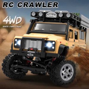 Diecast Model Cars RC Auto Simulation Alloy 4WD 1 28 2.4GHz Remote Control Climbing SUV Draad Tekening Deceleration Motor Micro Off-Road Voertuigmodel Geschenk J240417