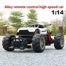 Diecast modelauto's RC RC op afstandsgestuurde lichtmetalen High-Speed ​​Car Big Legged vierwielaandrijving Off-road voertuig Mountain Bike Climbing Bike Childrens Toy Gifts J240417