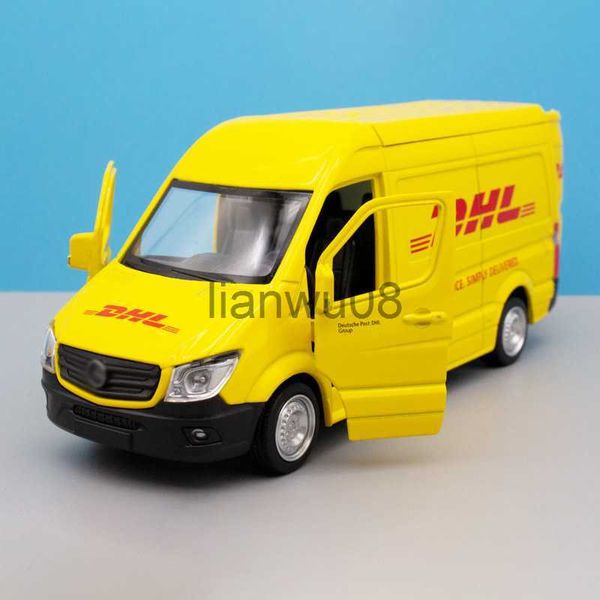 Diecast Model Cars Simulation Truck DHL 136 Modèle Jouet Véhicule Alliage Pull Back Mini Voiture Réplique Autorisé Die Cast Toys Collection x0731