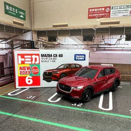 Diecast model Auto's Takara Tomy Mazda CX-60 SUV Ally Car Model Diecast metaal speelgoedauto-voertuigen Model Hoge simulatie Miniatuurschaal Kinderschoenen Geschenken