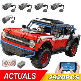 Diecast Model Cars Technical Car App Remote Contrôle 673101 Ford Buggy Super Speed Racing Car Blocys Off Road Vehicle Bricks Childrens Gift Toys J240417