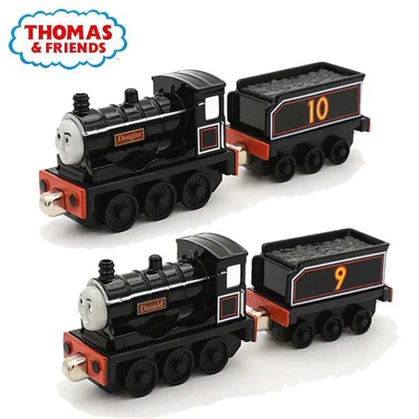 MODEAUX DICAST CARS THOMAS AND Friends Toy Car Prank Black T9 T10 Donald Douglas Train Brothers Set 1 43 Motorcycle Boy Toy Gift WX