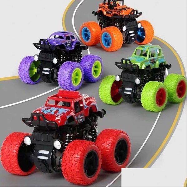 Modèle de voiture moulé sous pression Véhicules jouets Monster Truck Véhicule à quatre roues motrices Stunt Dump Car Inertie Dinosaure Pl Retour Enfants Garçon Fille Cadeau L Dhs9F