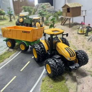 Diecast Model Cars Tracteur remorque avec phares Sound Farm Toy Ensemble 1 24 voitures Camion Simulation Childrens Birthday Yard Gift S545210