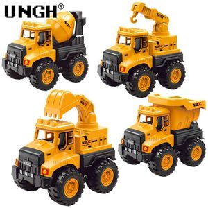 MODÈLE DICAST CARS UNGH UNGH 4 pièces / Set Engineering Engineering Alloy Die-Casting Car Model Electric Excavator Tracteur Childrens Toy Boy Car Toy Gift S2452722