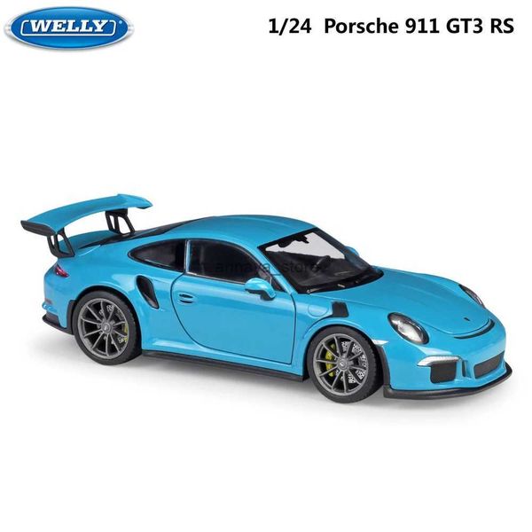 Coches en miniatura WELLY 1 24 Escala Diecast Simulator Car Porsche 911 GT3 RS Modelo de coche Aleación Coche deportivo Juguete de metal Coche de carreras Juguete para niños RegaloL231212L23116