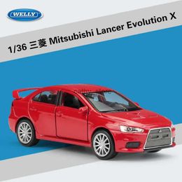 Diecast Model Auto Welly 1 36 Mitsubishi Lancer Evolution X Legering Trek Speelgoed Auto Model Voertuigen B24L2403