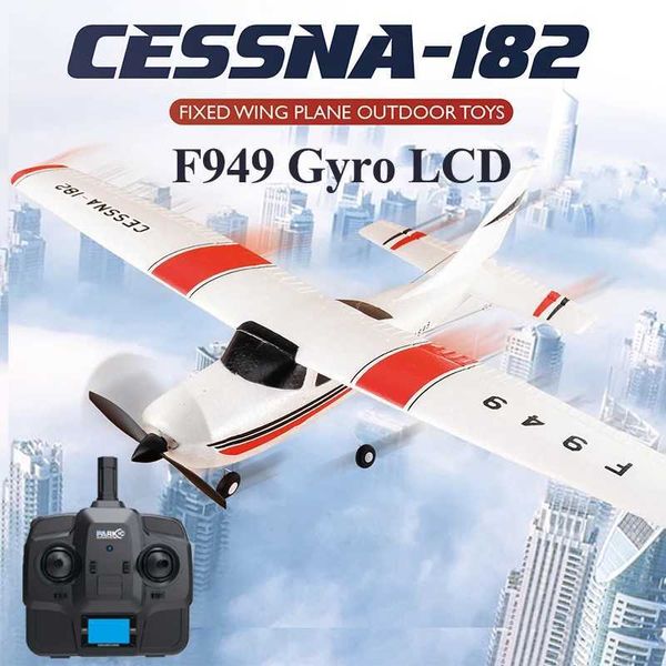 Autos de modelo diecast Wltoys F949 LCD GYRO 2.4G 3CH RC Airplane ALA FIJA ALA FIJA Toyes al aire libre 720 Motor Drone RTF LED Versión Digital servo hélice J240417