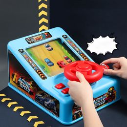 Diecast model kinderen s stuurwielaandrijving speelgoed elektronisch simulatie auto avonturenspel met muziekgeluidseffecten speelgoed voor jongens 230417