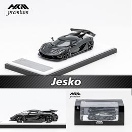 Modèle moulé sous pression HKM en Stock 1 64 Jesko attaque plein carbone noir Diorama voiture Collection miniature Carros jouets 230826
