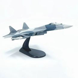 Diecast Model Metaallegering 1 100 Schaal Russische Su 57 SU57 Gevechtsvliegtuig Vliegtuigen Replica Su 57 Vliegtuig Speelgoed voor Collection 231021