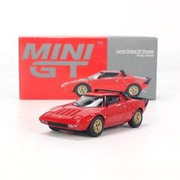 Diecast Model MINIGT 1 64 Lancia Stratos HF Stradale Rosso Arancio MGT00365 L LHD Auto Jongen Speelgoed Vrienden Geschenken verzamelen Ornamenten 230911