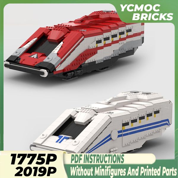 Diecast Model Moc Building Blocks Blanco y rojo Vehículo aéreo flotante Ladrillos técnicos DIY Asamblea Construcción Juguetes para niños Regalos de vacaciones 230726