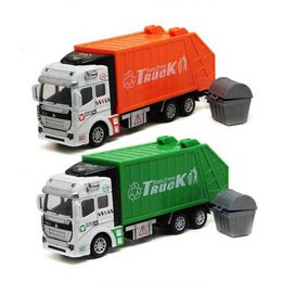 Diecast Model S Hoge kwaliteit 1 48 Garbage Truck speelgoed als verjaardagscadeau Educatief Clean Trash Car Kids Toys Gifts 0915