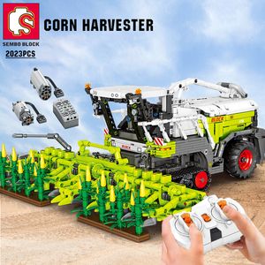 Diecast Model SEMBO BLOK Landbouwtractor 2023 PCS TECHNISCHE Maïs Harvester RC Bouwstenen Stad Auto Voertuig Bricks Bouw Speelgoed 230713