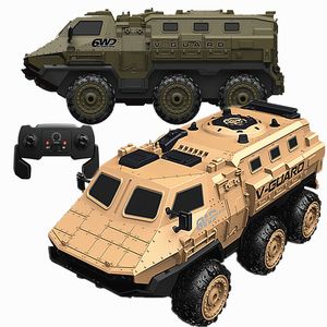 Diecast model zeswielaandrijving op afstand gereguleerde hogesnelheid met hoge snelheid gepantserd voertuig grote klimmende militaire kaart kinderen soy car 230818