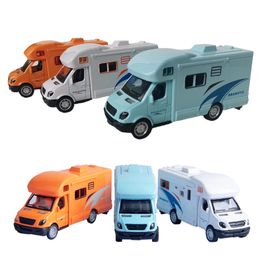 Diecast model klein formaat trek terug caravan auto souvenir ornament 3 kleuren recreatie voertuig jongens speelgoed verjaardagscadeau voor kinderen 230331
