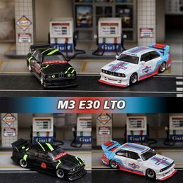 Diecast model SW In Stock 1 64 E30 M3 Diorama Car Collection Miniature Carros Toys Street Weapon 230821