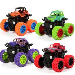 Diecast Model Toys Car Fourwheel Drive offroad Vehicle Stunt Dump Inertia Boy Toy Pull Back voiture pour enfants jouets cadeau de Noël 230617