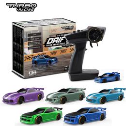 Modelo Diecast Turbo Racing 1/76 C64 Drift RC Car con Gyro Radio Control remoto proporcional completo Juguetes para niños y adultos 230920