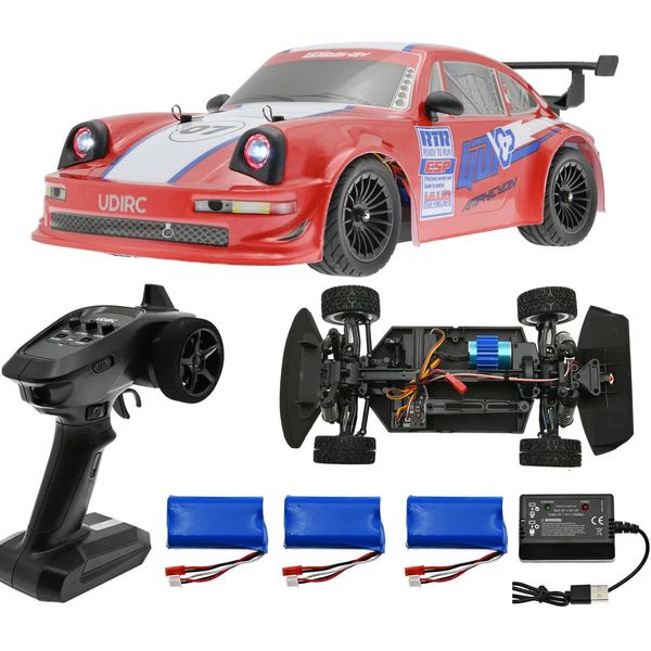 Modèle moulé sous pression UDIRC UD 1603 1604 Pro RC Car 2 4G 1 16 50 km H haute vitesse sans balais 4WD Drift LED Light RTR véhicules télécommandés jouet cadeau 231017