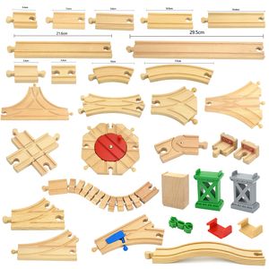 Modèle moulé sous pression en bois piste ferroviaire jouets hêtre Train accessoires Fit Biro toutes les marques pistes éducatives pour les enfants 230605