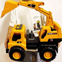 Diecast S Simulatie Classic Big Size Engineering Excavator Tractor Track Toy Boys Children Truck Model Cars Toys For Kid Gift 0915
