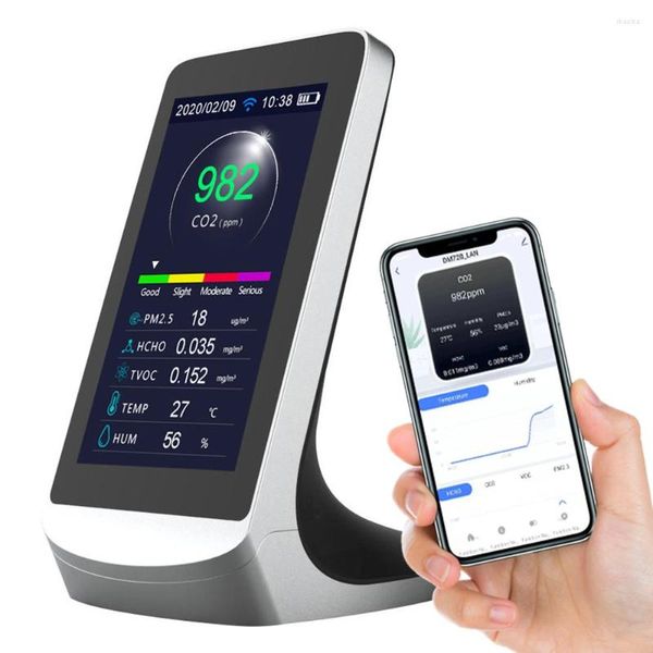 Dienmer DM72B moniteur de qualité de l'air capteur de compteur Wifi Transmission de données à l'application TUYA détecteur en temps réel PM2.5 formaldéhyde CO2 gaz