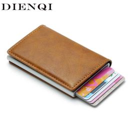 DIENQI Rfid portefeuille porte-carte porte-monnaie Men039s portefeuille mince petit homme en cuir portefeuille Mini poche sac d'argent femmes Walet Valet5053290