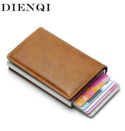 Dienqi RFID Wallet Card Holder Coin Purse Men039S Wallet Slim Small Male Lederen Wallet Mini Pocket Money Bag Women Walet Valet5312535