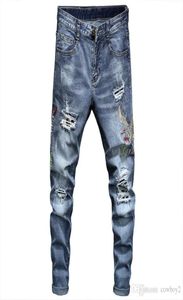 Diesel Men Jeans Designer de luxe Jeans Biker Skinny Biker High Waited Slim Rock Rock Fashion Sticking Cloth Blue Ripped Jea9224287