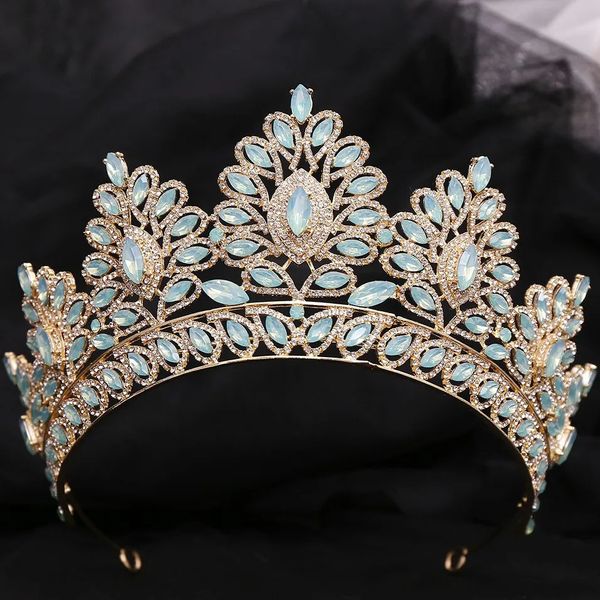 Diezi 12 couleurs baroque princesse opale cristal tiara couronne élégante reine tiara de mariage fête des cheveux accessoires